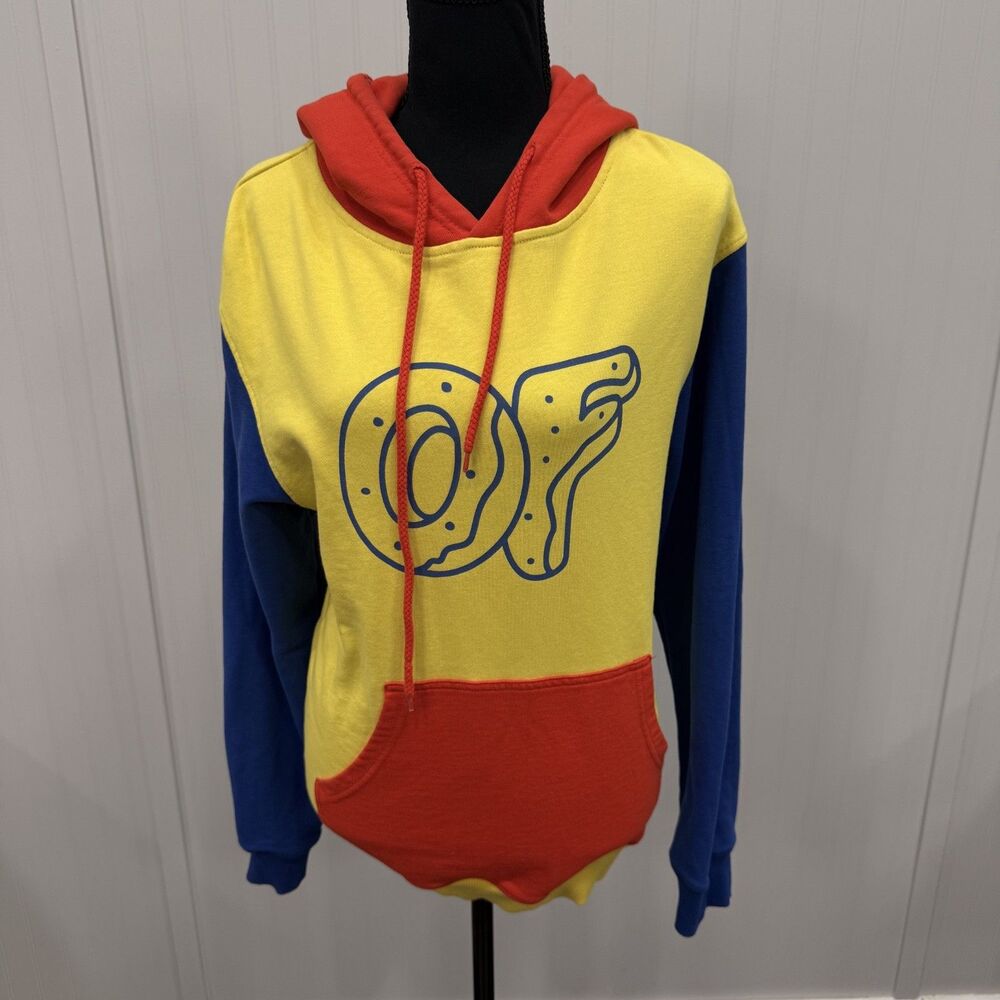 OFWGKTA Odd Future Adult Small Yellow Donut Color Block Hoodie Tyler The Creator